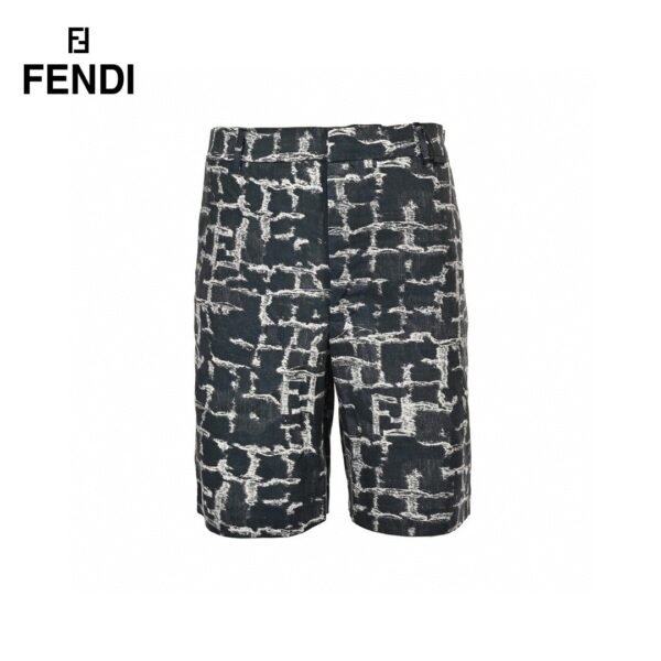 24ss Square Grid FF Logo Flax Tassels Short