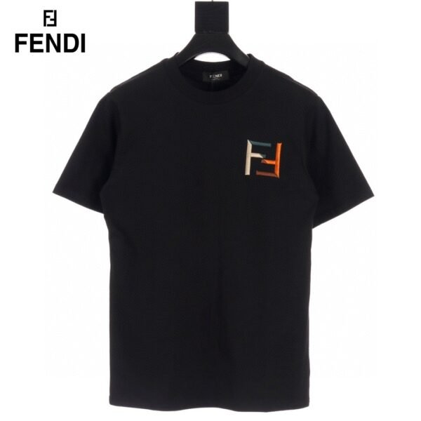Embroidery Double F Joint Color T-Shirt