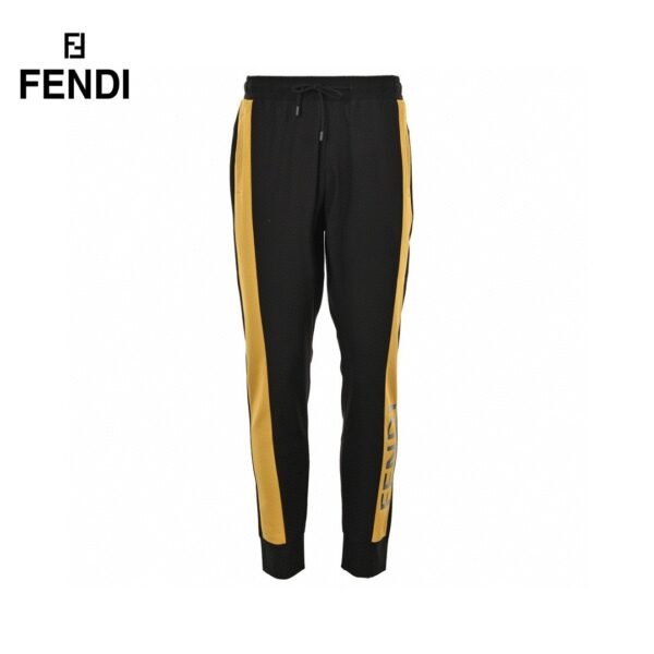 Yellow Joint Color Casual Elastic Pants