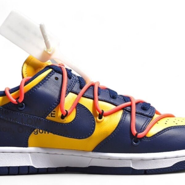NK Dunk Low Off-White University Gold Midnight Navy CT0856-700